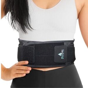 Back Brace Dual Lumbar Pads Support Breathable Mesh Adjustable